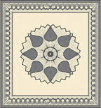 Gray Floral Medallion Bordered Rug