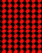 Bold Red Houndstooth Checkered Rug