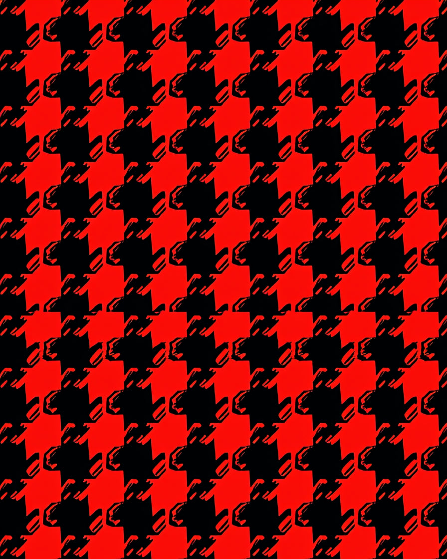 Bold Red Houndstooth Checkered Rug