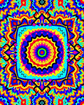 Vibrant Rainbow Psychedelic Mandala Rug
