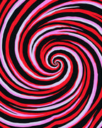 Vivid Swirl Crimson Pink Spiral Rug