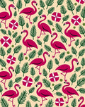 Pink Flamingo Tropical Beach Motif Rug