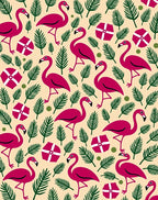 Pink Flamingo Tropical Beach Motif Rug