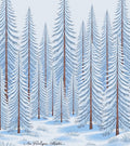 Winter Snow Covered Evergreen Forest Rug