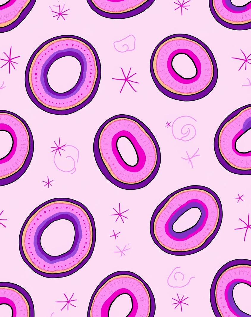 Amethyst Geode Shaped Pink Watercolor Rug