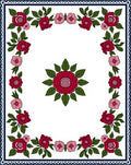 Classic Crimson Pink Floral Garland Rug