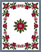 Classic Crimson Pink Floral Garland Rug