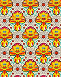 Groovy Yellow Mushroom Daisy Swirl Rug