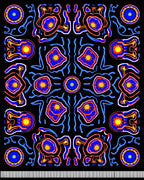 Bold Blue Sunburst Mandala Rug