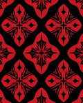 Bold Red Floral Quatrefoil Rug