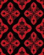 Bold Red Floral Quatrefoil Rug