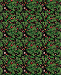 Dark Green Berry Floral Garland Rug