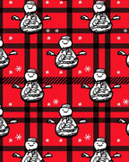 Red Buffalo Plaid Snowman Snowflakes Rug