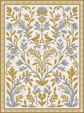 Golden Two Birds Floral Branches Rug