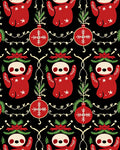 Red Sloth Christmas Ornament Black Rug