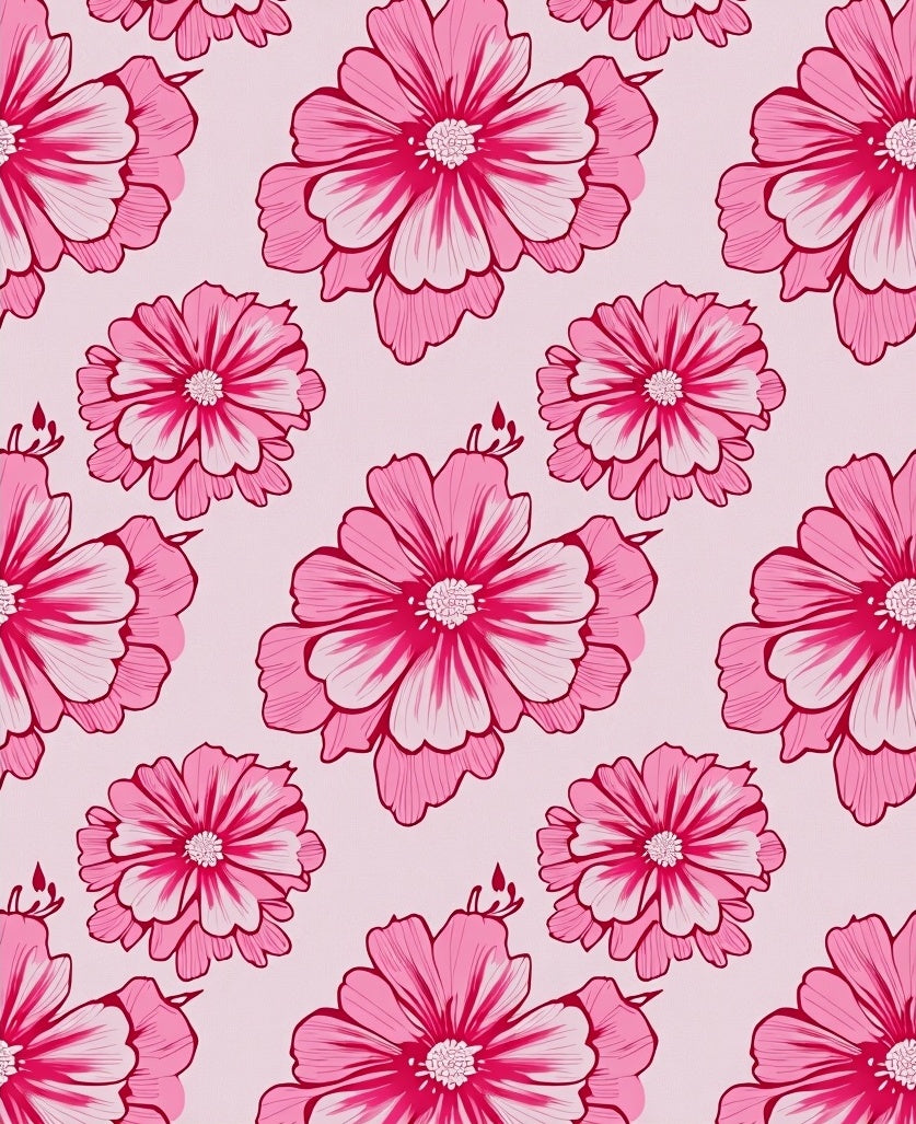 Pink Blooming Cosmos All Over Rug