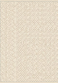 Neutral Beige Interlocking Diamond Lattice Rug