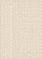 Neutral Beige Interlocking Diamond Lattice Rug
