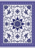 Violet Floral Swirls Medallion Rug