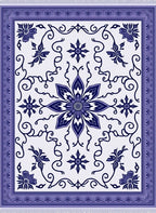 Violet Floral Swirls Medallion Rug