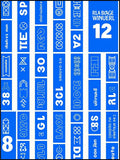 Retro Blue White Vertical Stripes Rug
