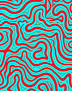 Vibrant Red Aqua Swirl Abstract Rug