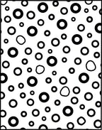Black and White Scattered Rings Rug