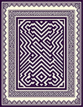 Deep Purple Geometric Maze Rectangle Rug