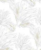Neutral Feathered Palm Frond Rug