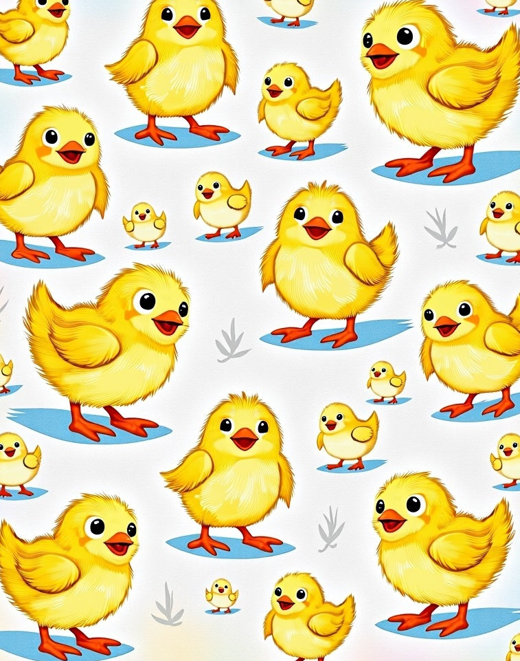 Playful Yellow Chickens Spring Collection Rug