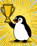 Joyful Penguin Trophy Celebration Rug