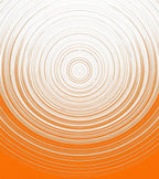 Bright Orange Concentric Ripple Rug