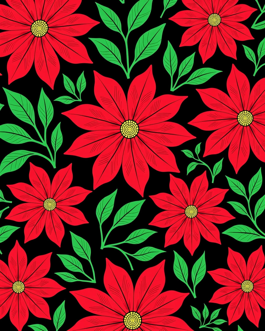 Radiant Red Bloom Garden Rug