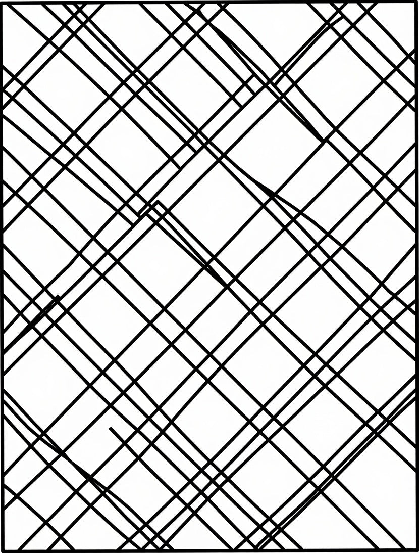 Intersecting Lines Diagonal Grid Rug