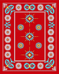Bold Red Floral Starburst Medallion Rug