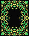 Emerald Gold Floral Border Rug
