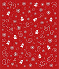Red Snowman Snowflake Swirl Collage Rug