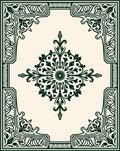 Emerald Green Ornate Filigree Medallion Rug