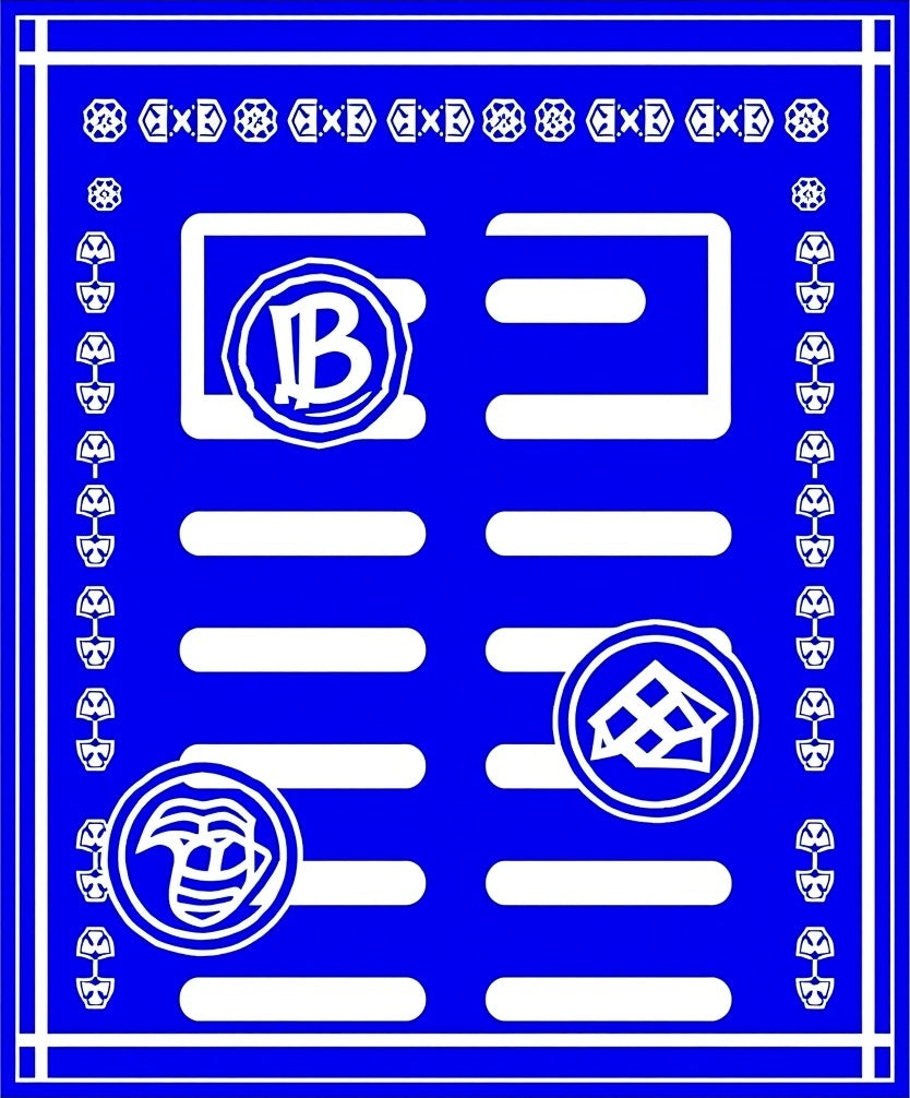 Bold Blue White Abstract Graphic Rug