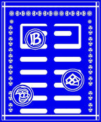 Bold Blue White Abstract Graphic Rug