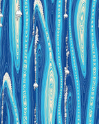Oceanic Blue Wood Grain Jellyfish Rug