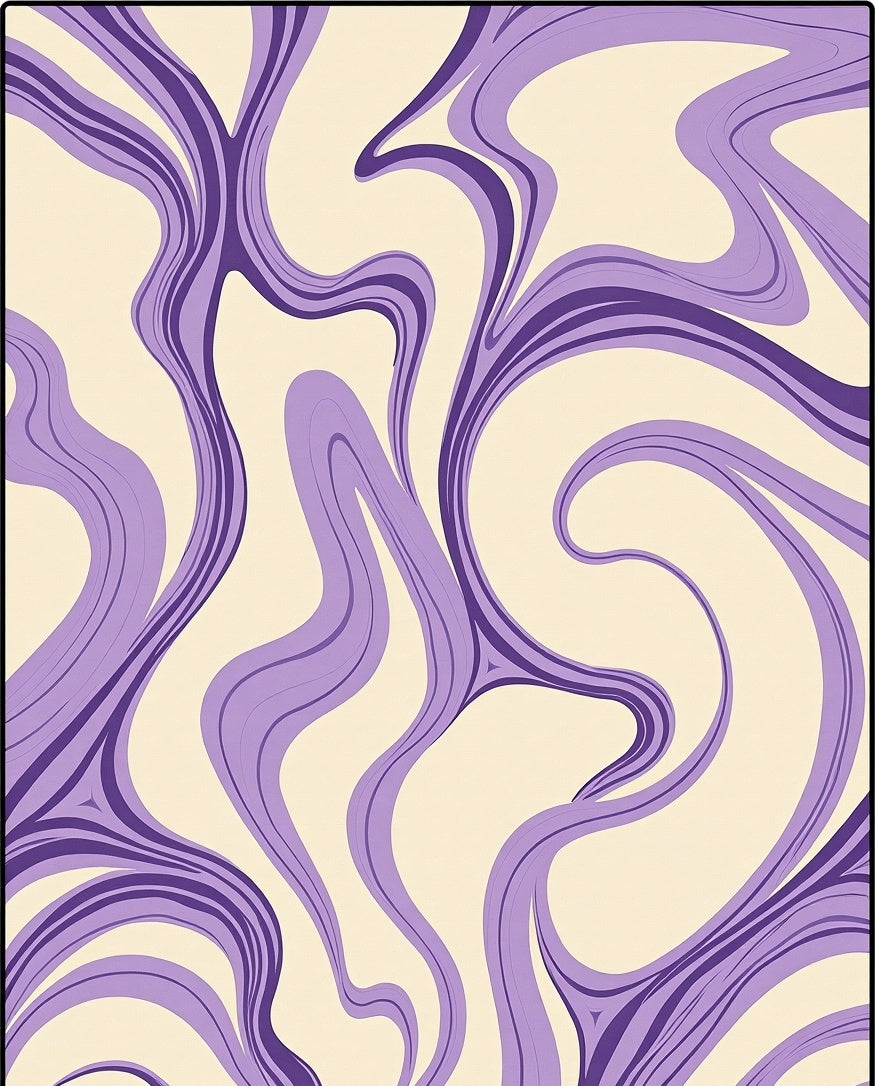 Lavender Cream Swirl Fluid Rug
