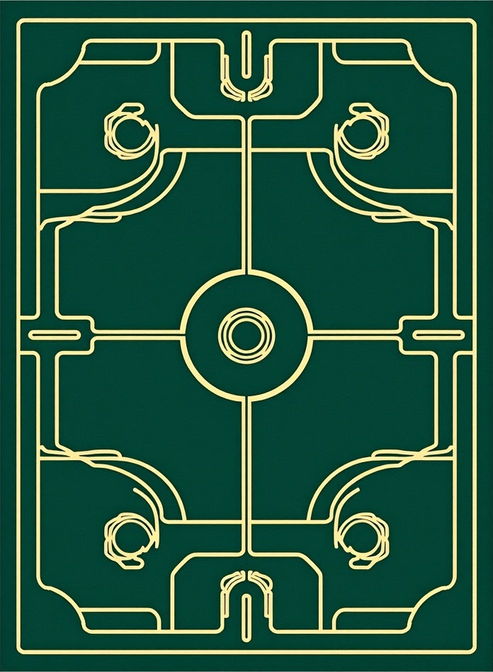 Gold Emerald Geometric Symmetry Rug