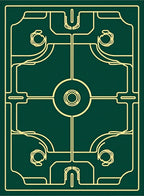 Gold Emerald Geometric Symmetry Rug