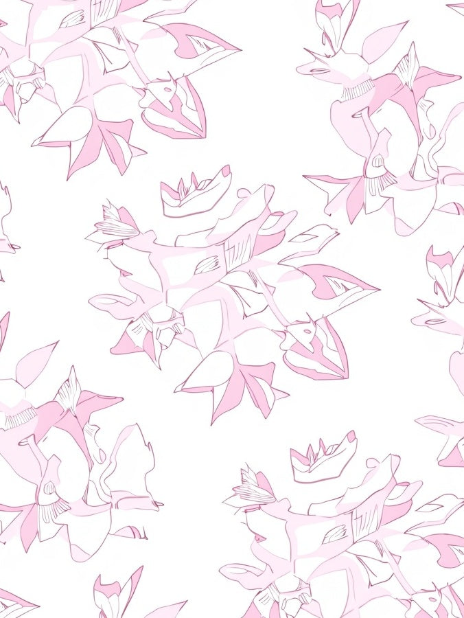 Soft Pink Abstract Floral Arrangement Rug