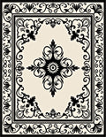 Classic Black Cream Medallion Border Rug