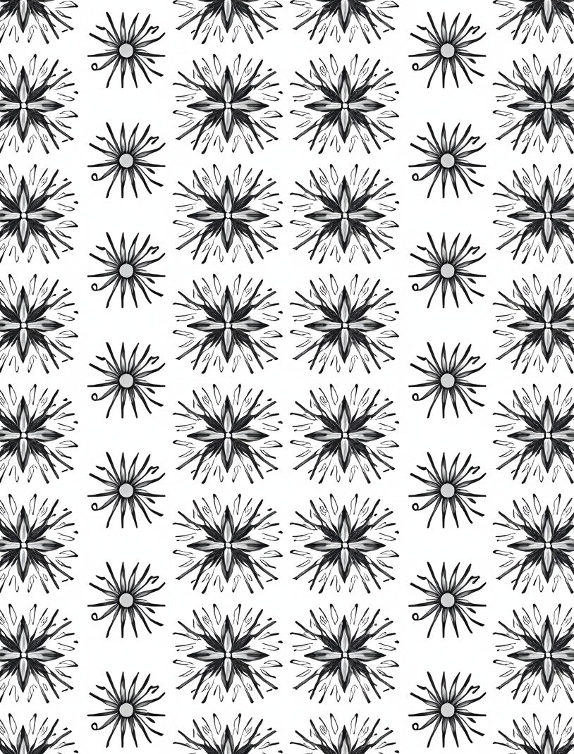 Monochrome Starburst Radial Symmetry Rug