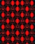 Retro Digital Red Numerals Grid Rug