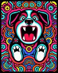 Psychedelic Dog Face Swirls Rug