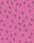 Fuchsia Pink Leafy Swirl Accents Rug
